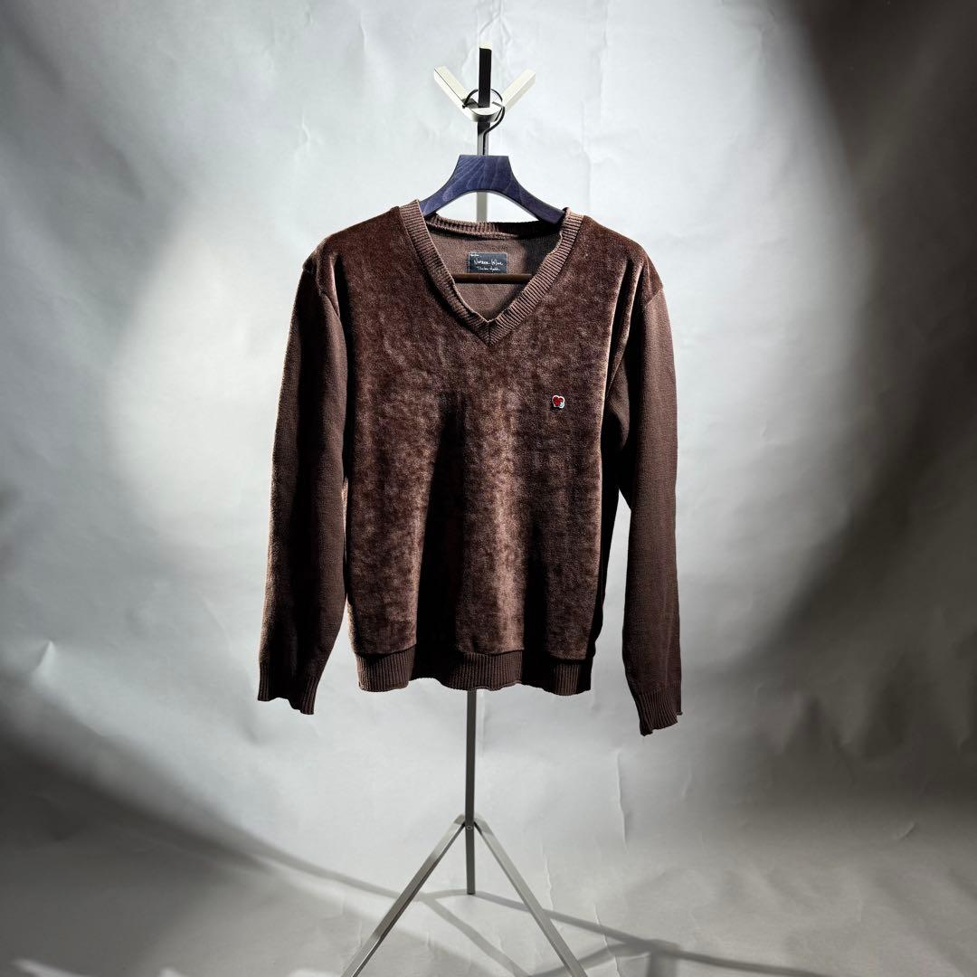 03AW NUMBER(N)INE ハート涙パッチベロア切替ニット size2