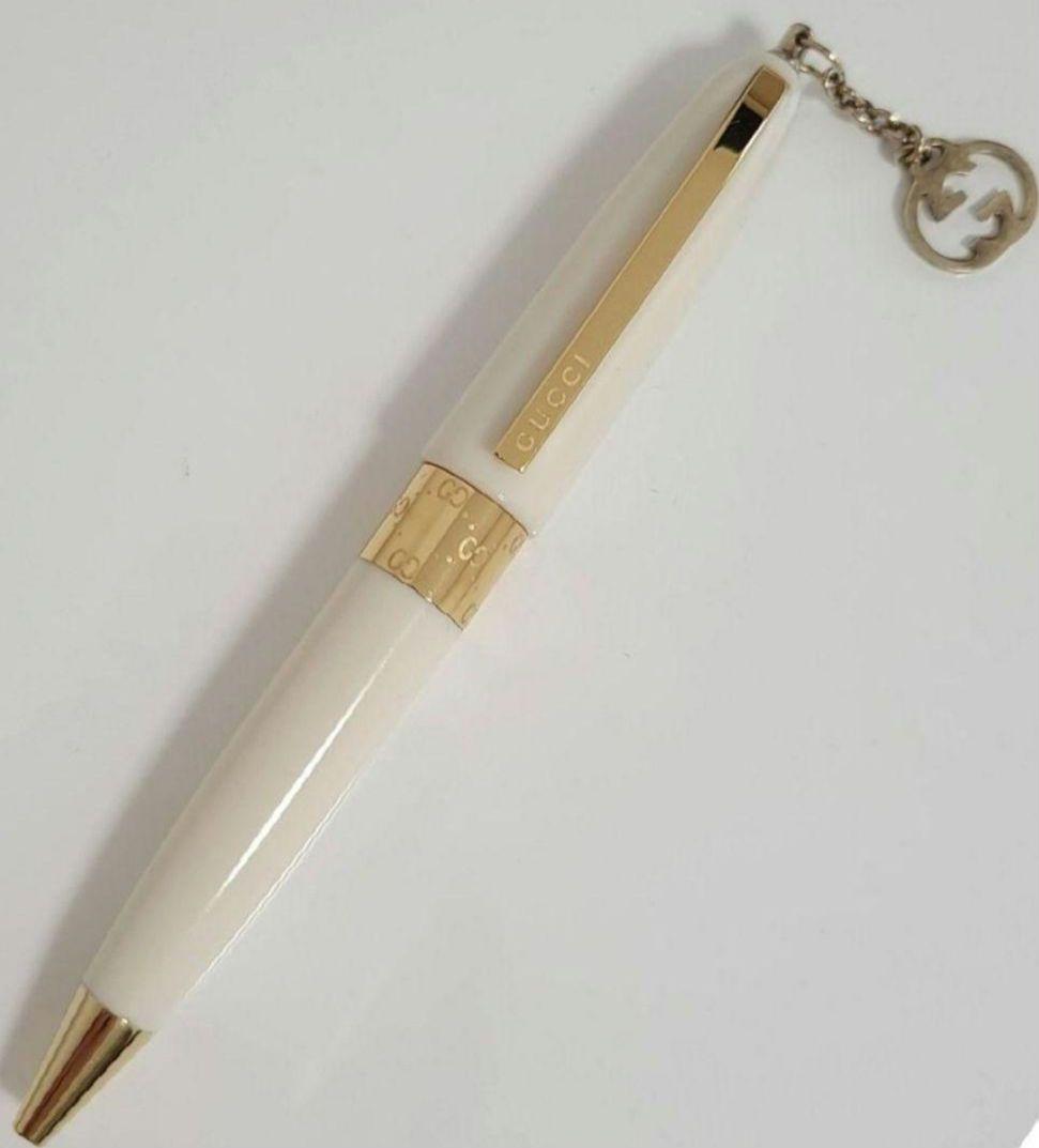 専用ケース 説明書付き GUCCI ボールペン ホワイト ゴールド