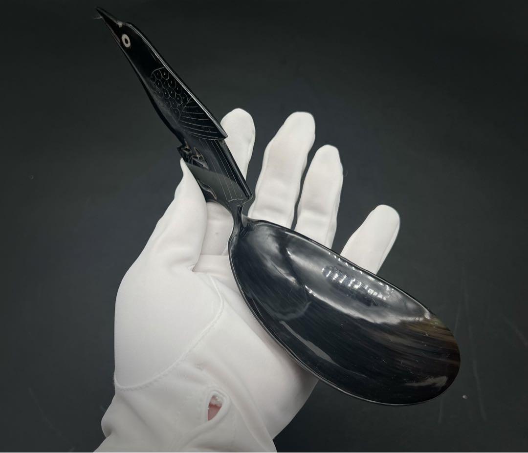 鳥紋樣 Spoon スプーン べっ甲 本鼈甲 スプーン 古道具