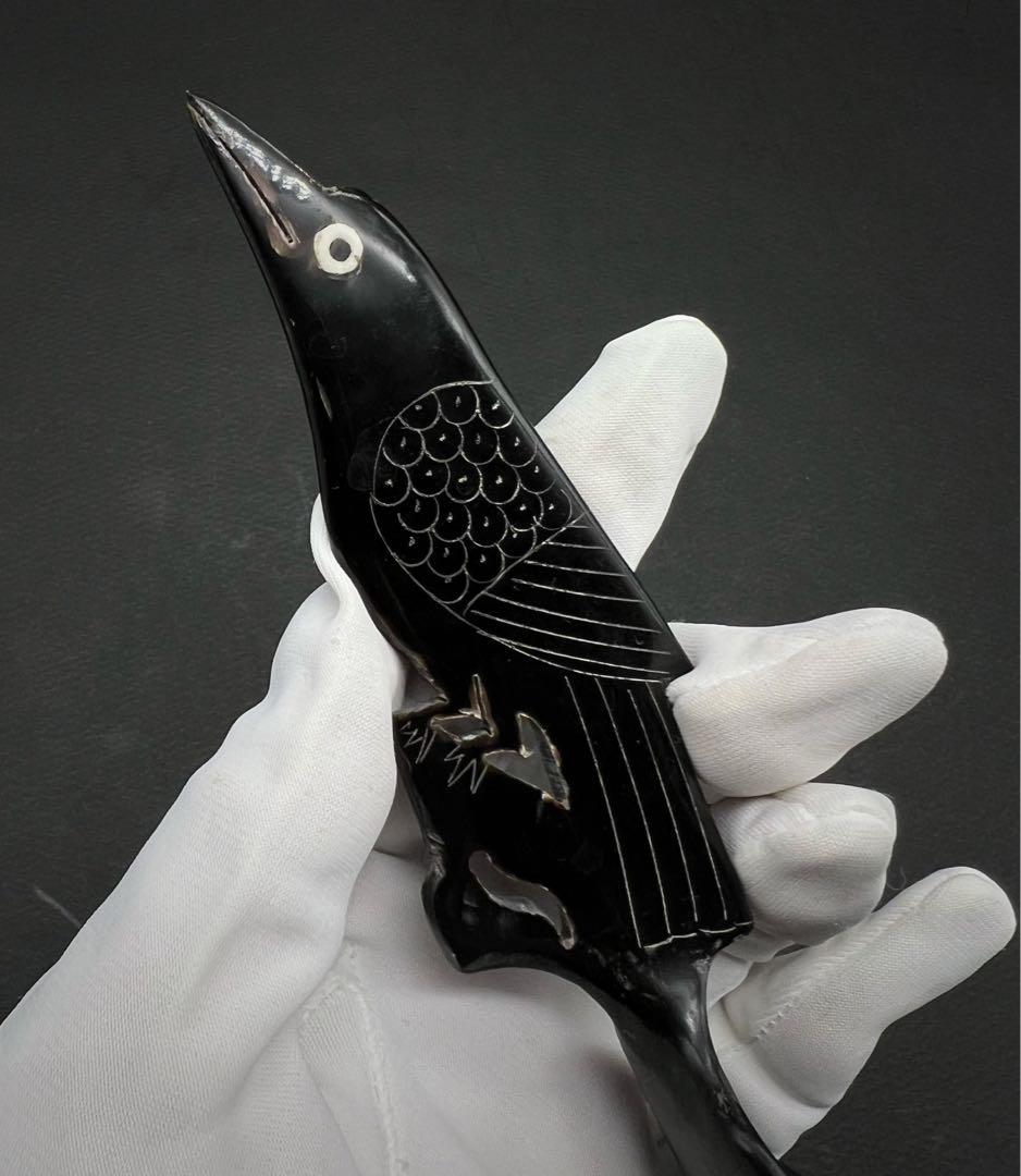 鳥紋樣 Spoon スプーン べっ甲 本鼈甲 スプーン 古道具