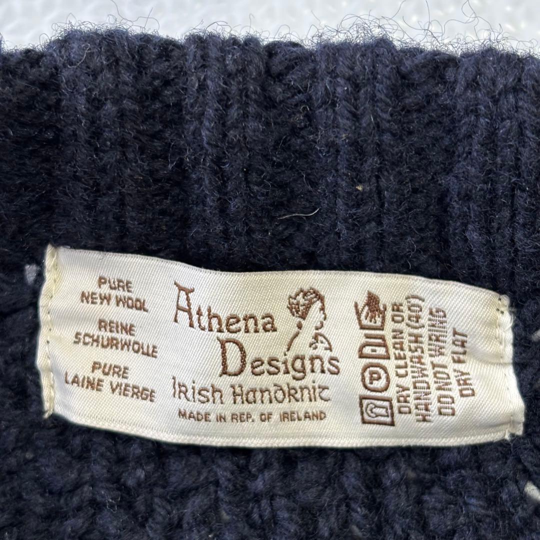 ✨未使用タグ付き✨アテナデザイン アランニット カーディガン紺42