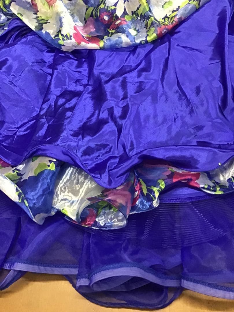 タカダンス　ドレス　ブルー　プリント花柄