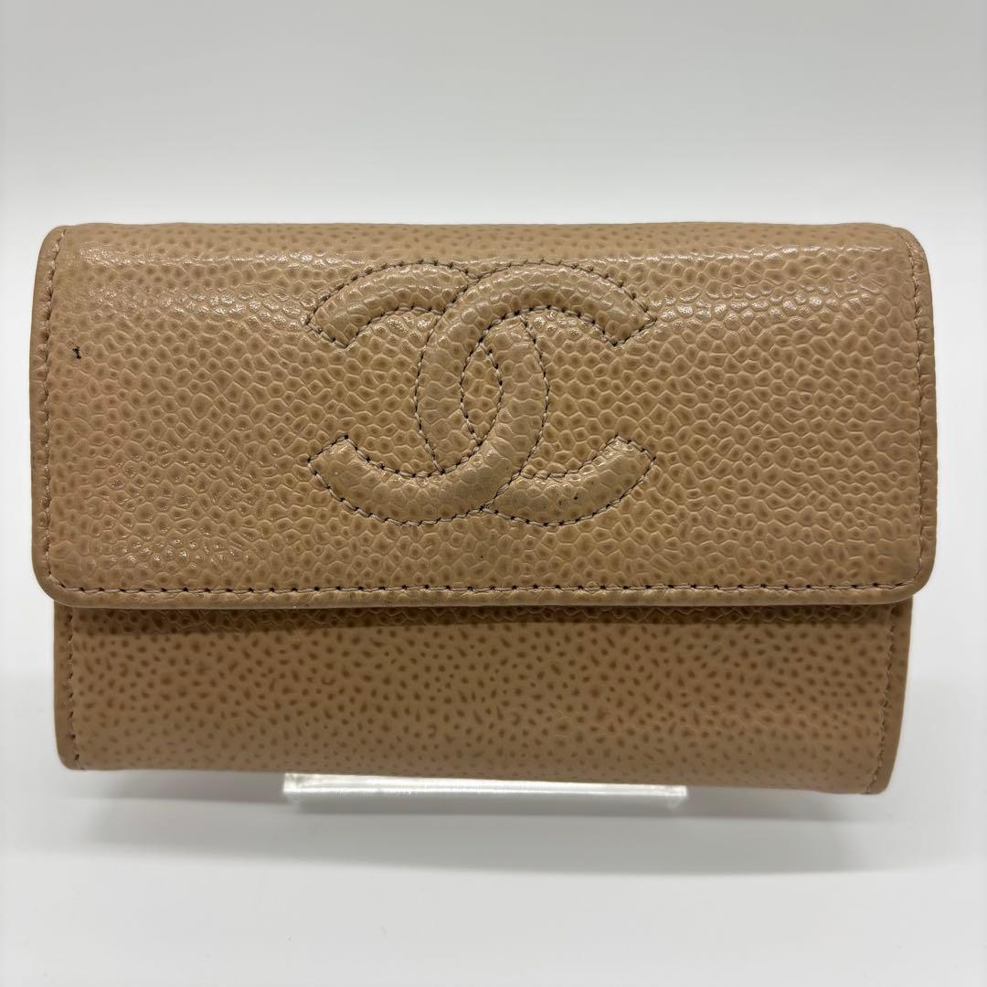 CHANEL カードケース キャビアスキン 17番台 ベージュ