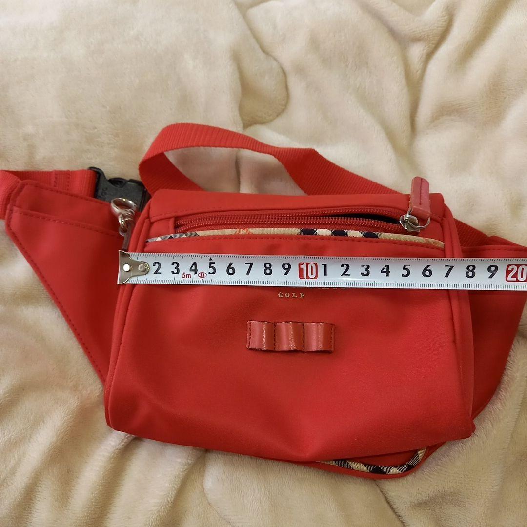 激レア BURBERRY GOLF ウエストポーチ レッド