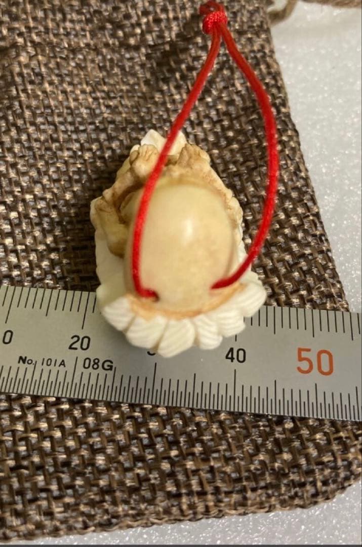 天然素材　天使&悪魔　彫刻　根付　提げ物