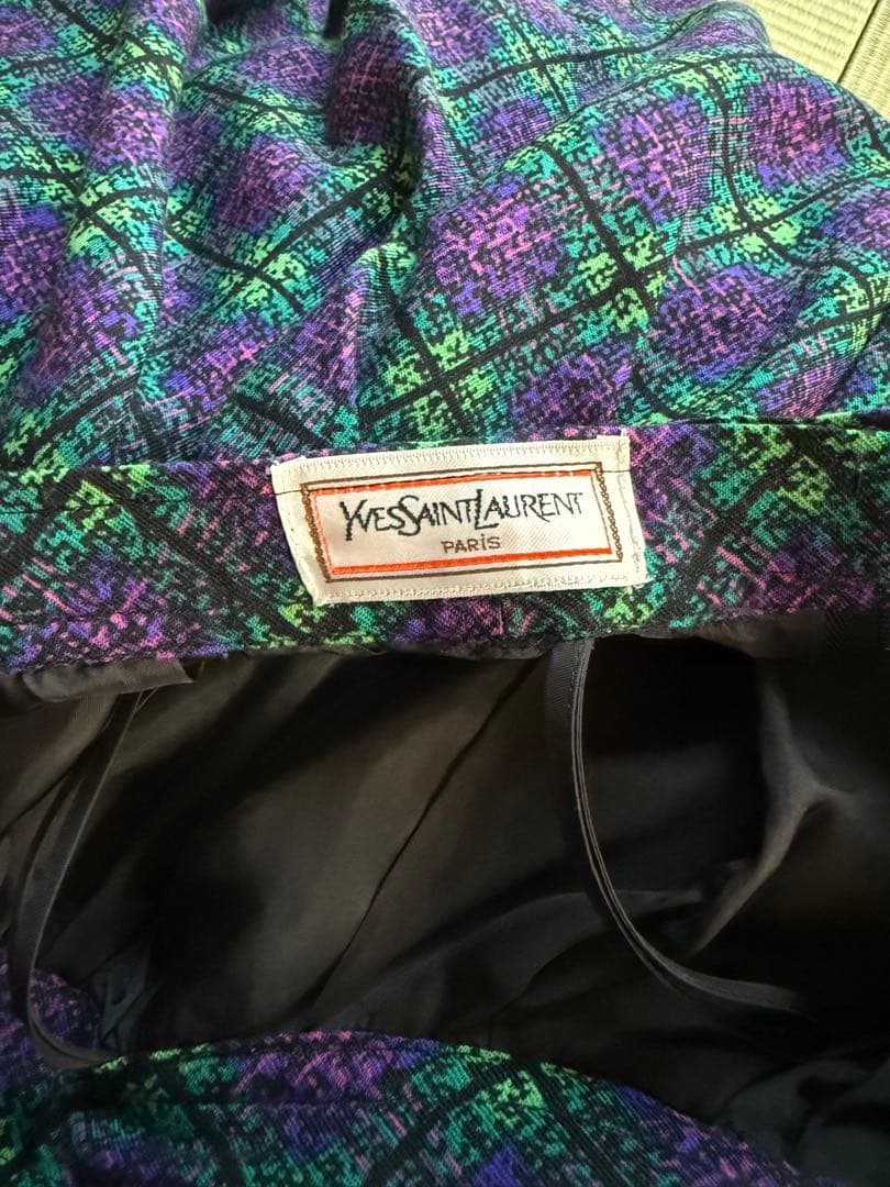 合馬公式アカウント1イヴ・サンローラン　ヴィンテージチェックワンピース M