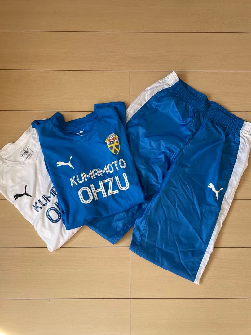 大津高校 サッカー部 トレーニングウェア（長袖） 青 白 ＋ピステ下