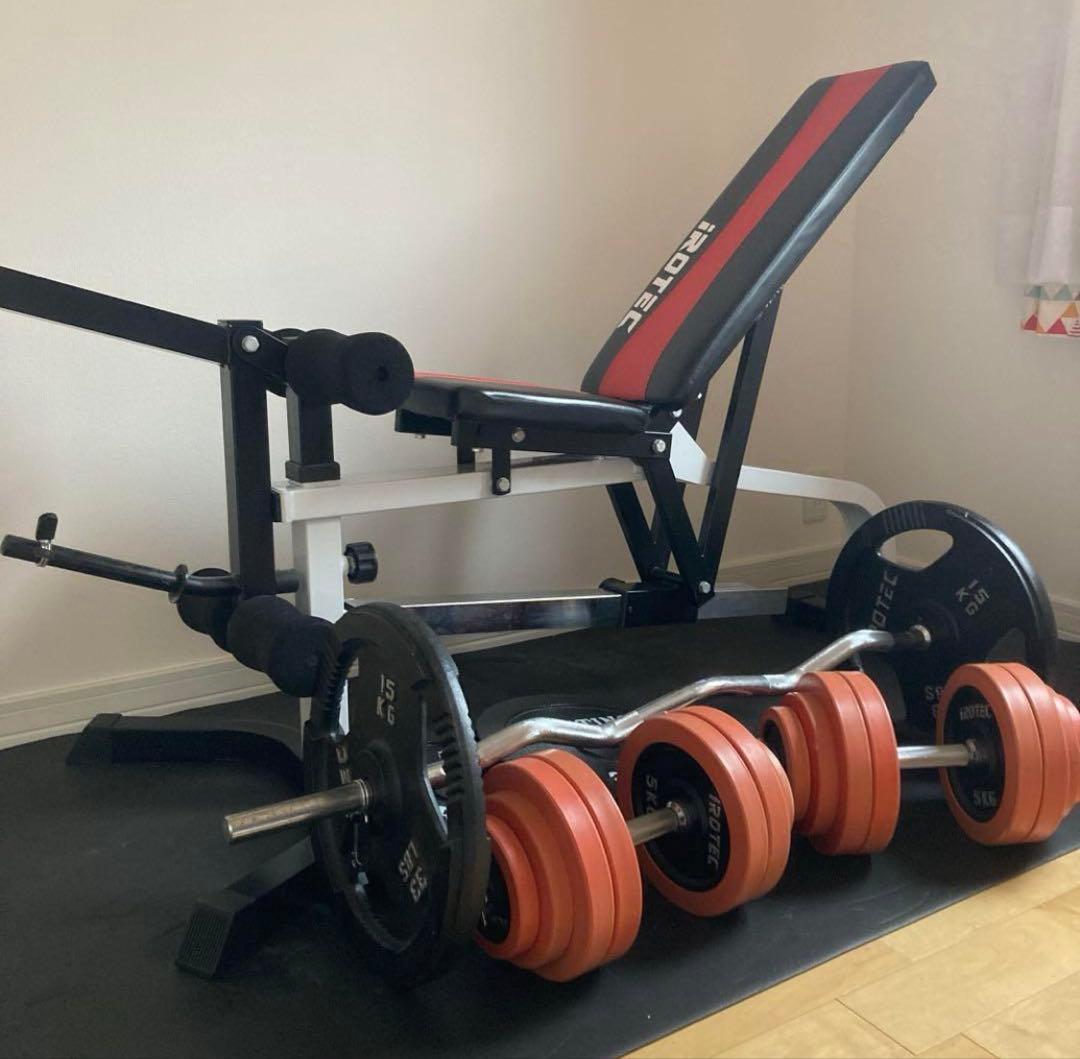 アイロテック ダンベル EZバー インクラインベンチ　ホームジムセット