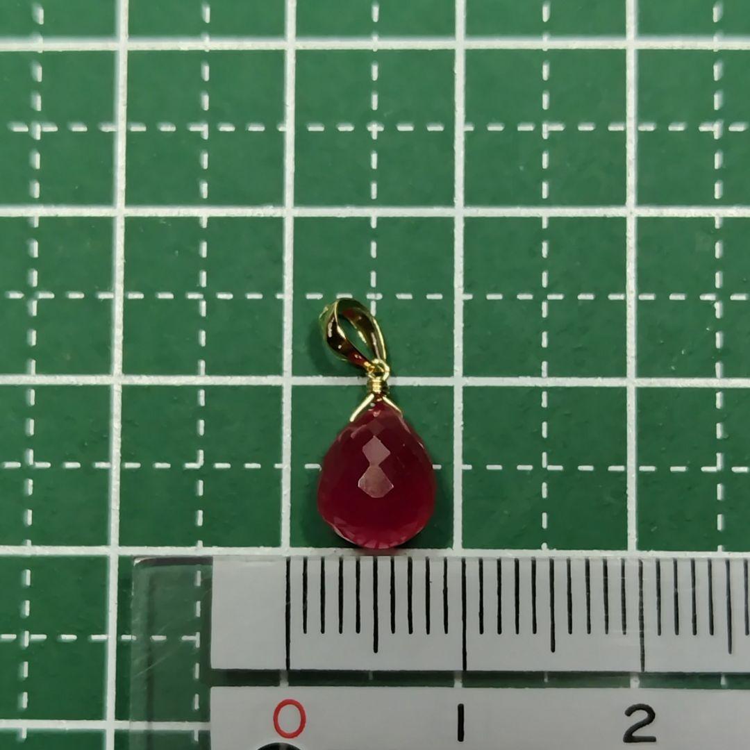 No.1338 エメラルド ドロップカット ペンダントトップ チャーム kgf