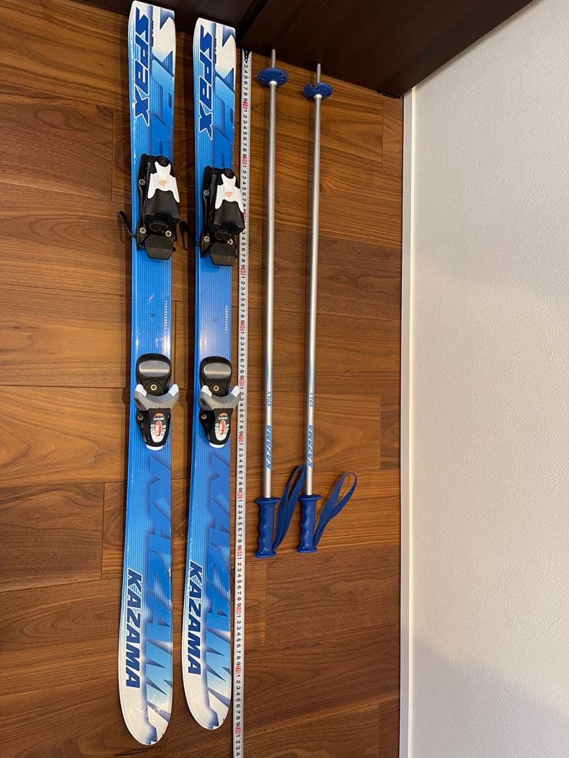 KAZAMA 子供用　スキー板120㎝ ブーツ ストック セット ブルー　キッズ