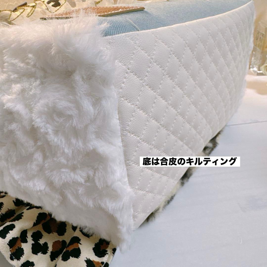 さ*ー様 コヤンイサムチョン♡bigハチワレにゃんこの着ぐるみデニムフリルトート