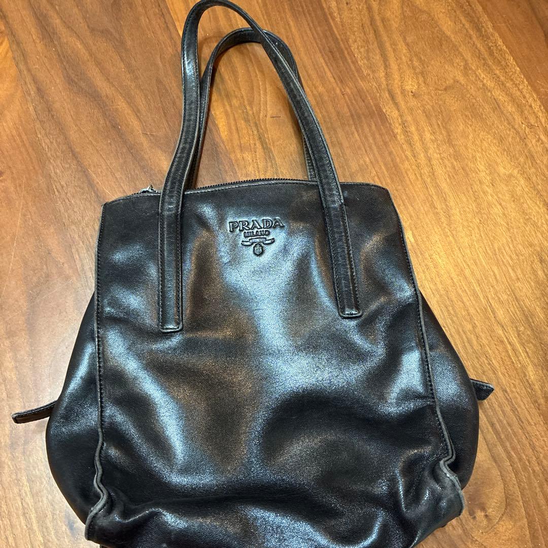 本日値下げ最後の1点⭐︎PRADA レザー ハンドバッグ ブラック