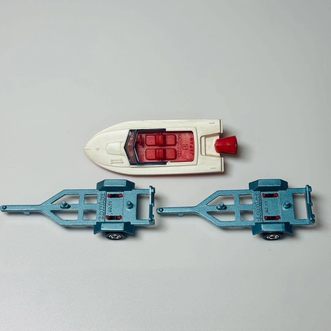 【日本製】希少！ レア！ トミカ ヤマハボートトレーラー白/赤