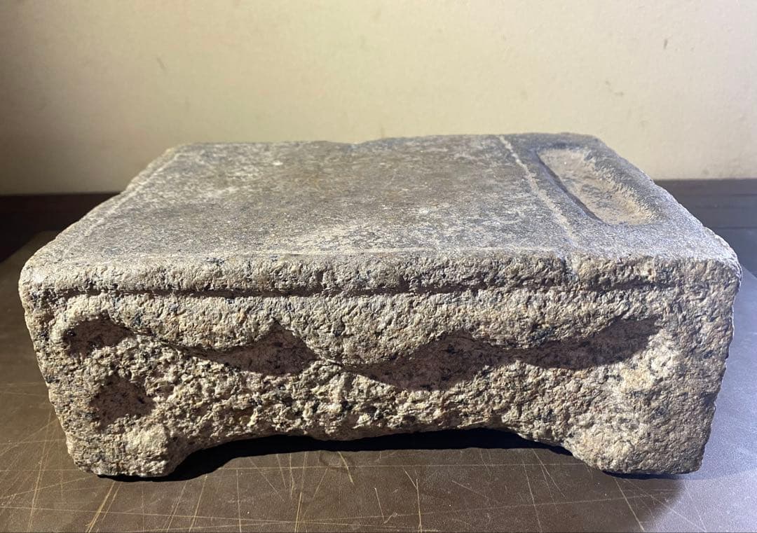 李朝アンティーク　自然石　硯 ・飾り台　花台・香台　ヴィンテージ　レア