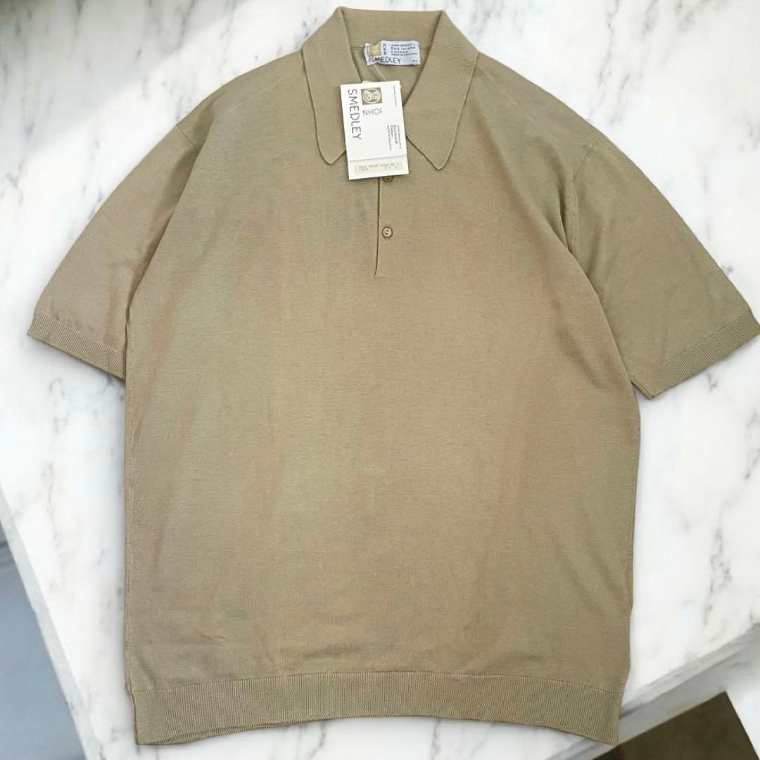 JOHN SMEDLEYジョンスメドレー　ニット 半袖 ベージュ 42 英国製