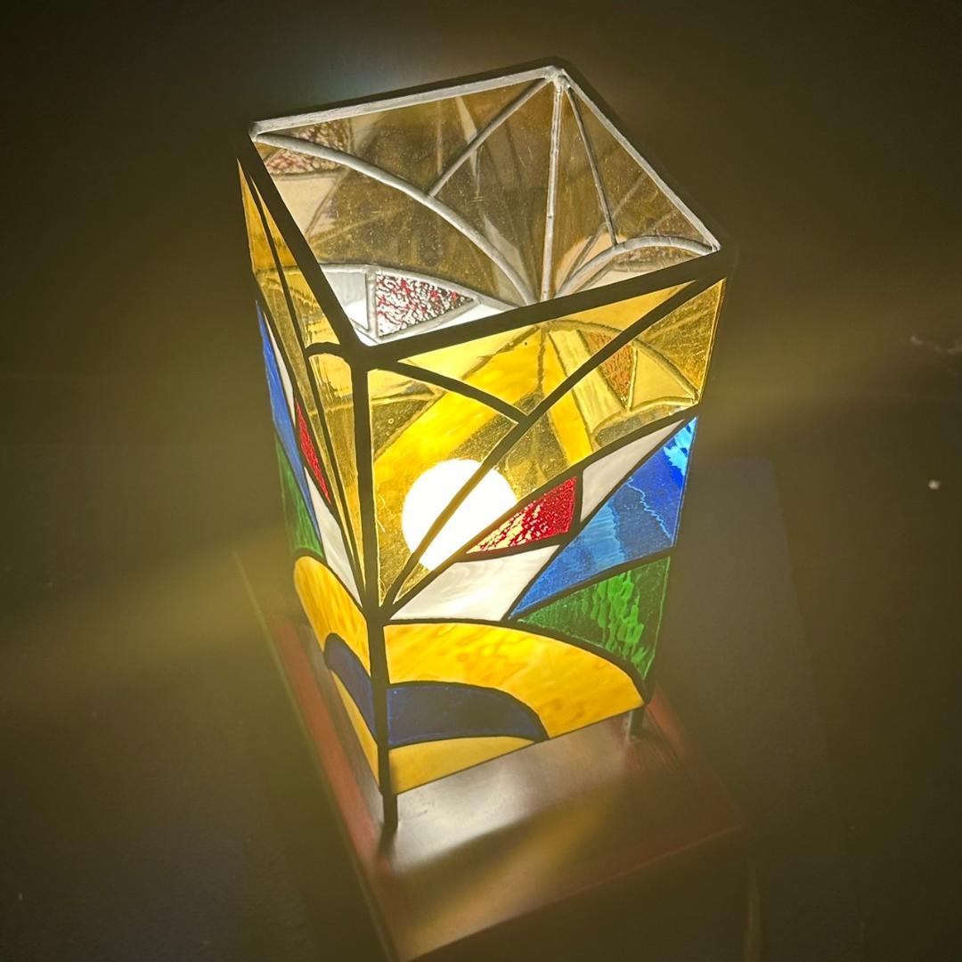 昭和　レトロ　ステンドグラス　ランプ　フロアランプ　卓上照明