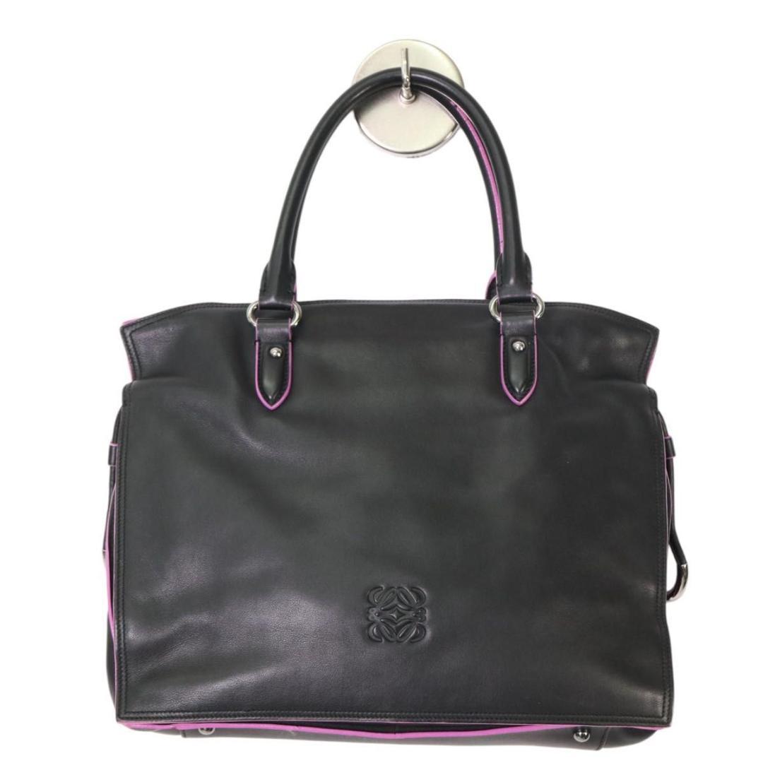 【人気】LOEWE ロエベ フラメンコ ハンドバッグ 黒×ピンク バイカラー
