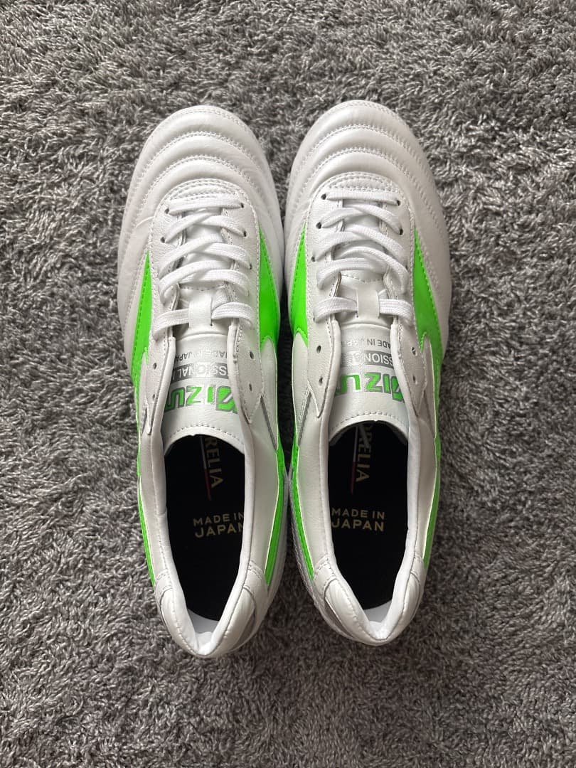 Mizuno Morelia サッカーシューズ 日本製 ホワイト/グリーン