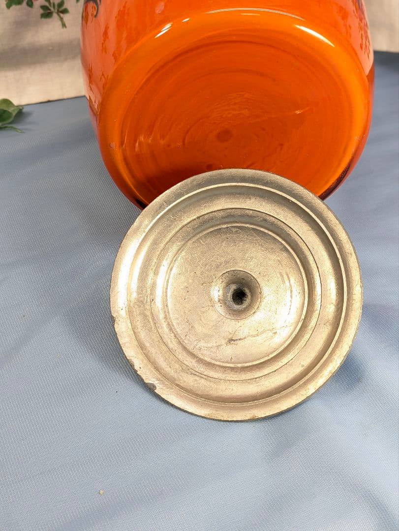 イギリス アンティーク ガラス製 ビスケットバレル