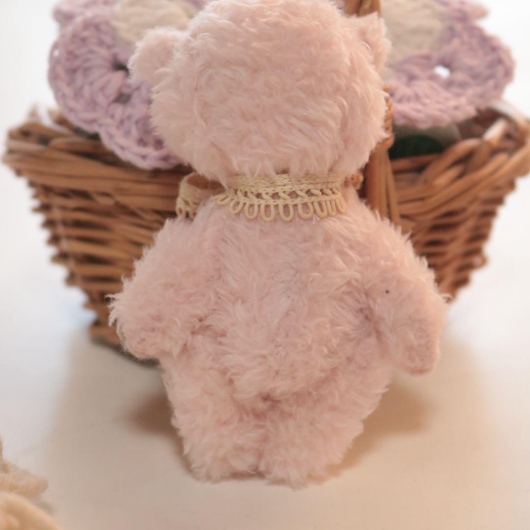 テディベア　9cm ピンク　ハンドメイド　アーティストベア　オリジナルベア