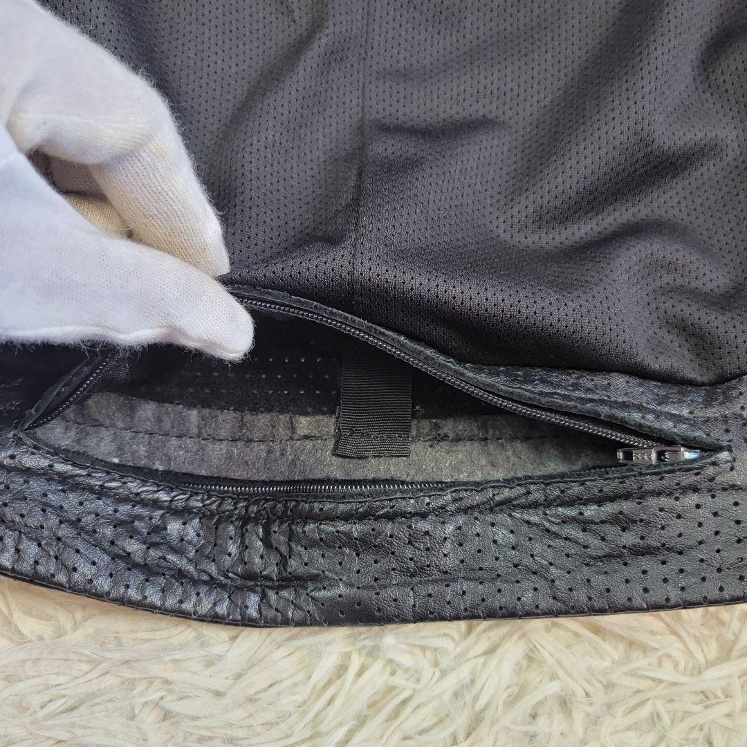 カドヤ BLACK Curvy シングルライダース パンチングレザー 牛革 M