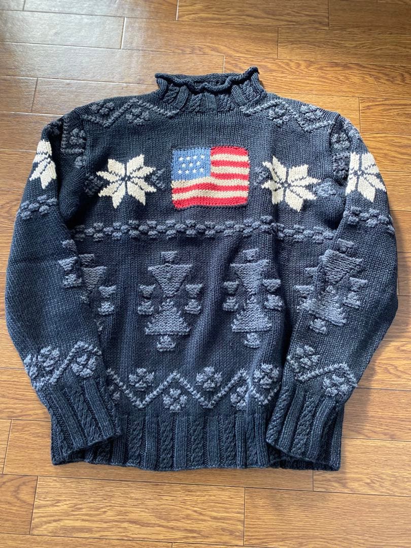 90s RALPH LAUREN POLO SPORT 星条旗 コットンニット