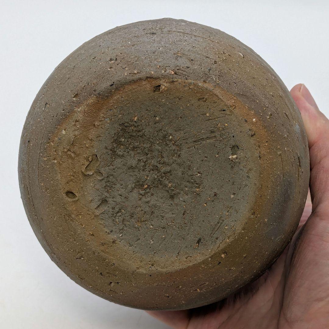 岡山県重要無形文化財 金重晃介 備前焼 耳付一輪花入 共箱合布 花器 花瓶 花生