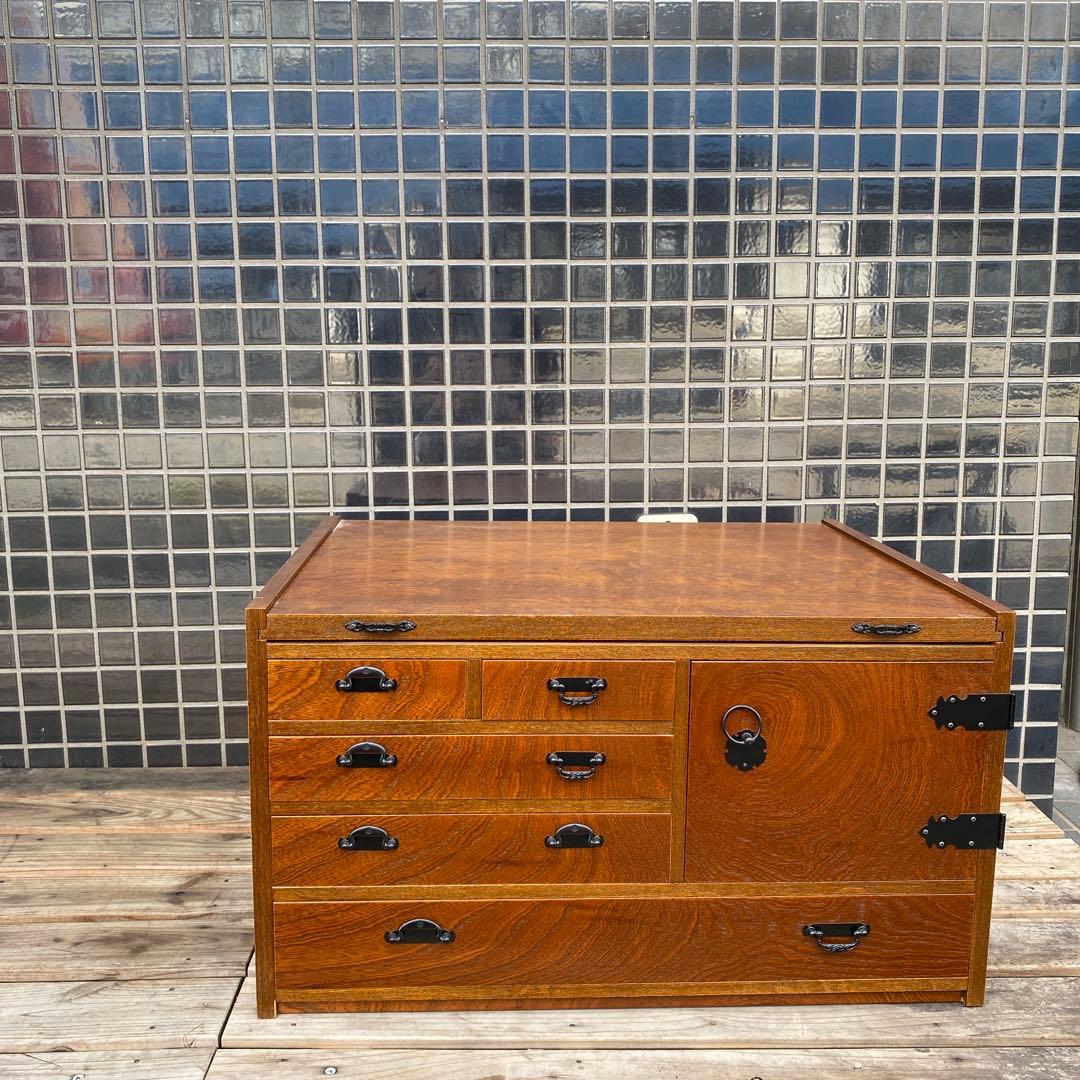 美品 レトロ けやき小袖机 文机 小引き出し 家具 木製箪笥 インテリア