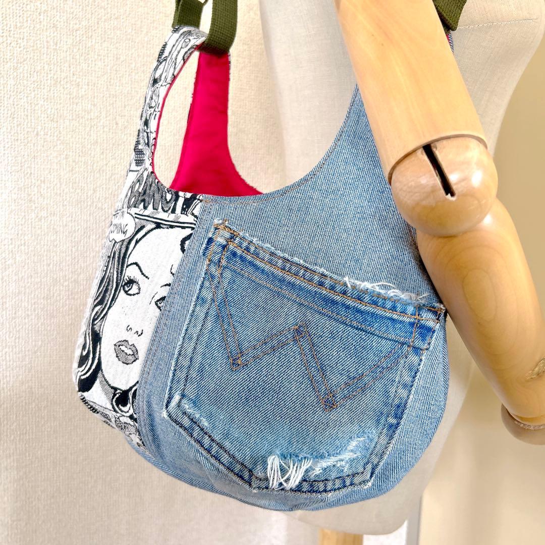 ♡お値下げします♡さまオーダー。サイドボタンデニムリメイクトートバッグ、他一点