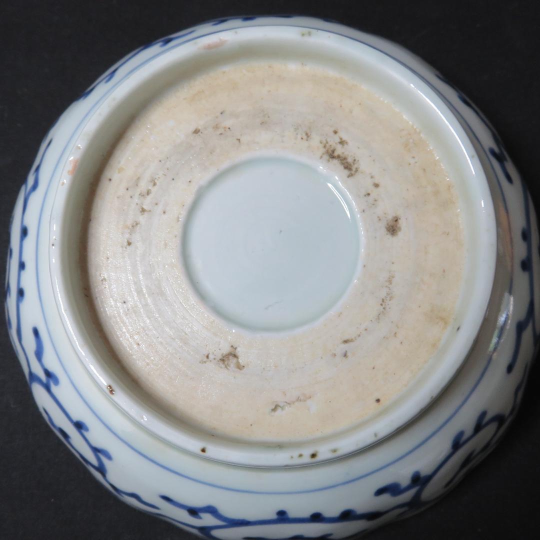 なます皿 5枚 江戸 蛇の目 唐草 松竹梅 窯傷 歪み 蔵出し