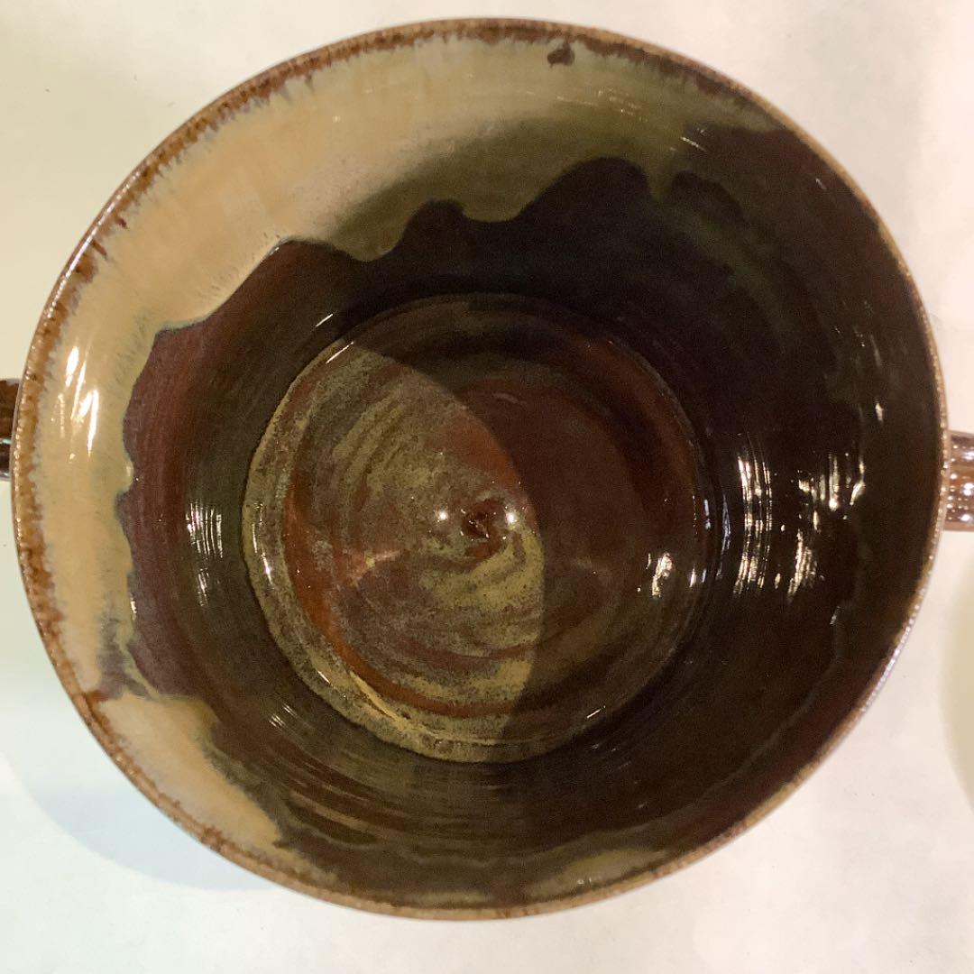 【茶道具】鬼丸雪山作　高取焼　耳付水指　塗蓋