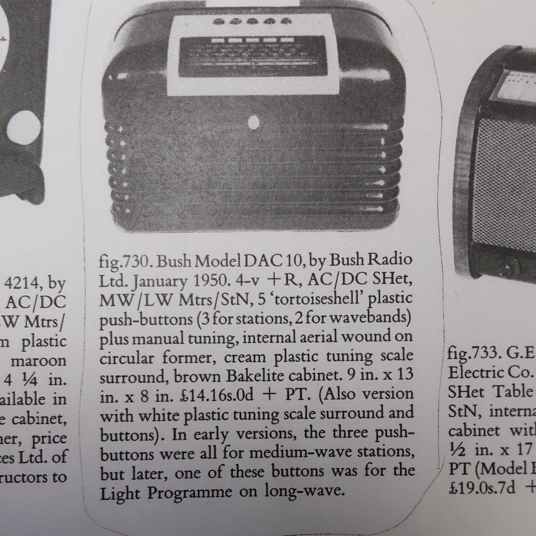 1950イギリス、ブッシュ真空管ラジオ。