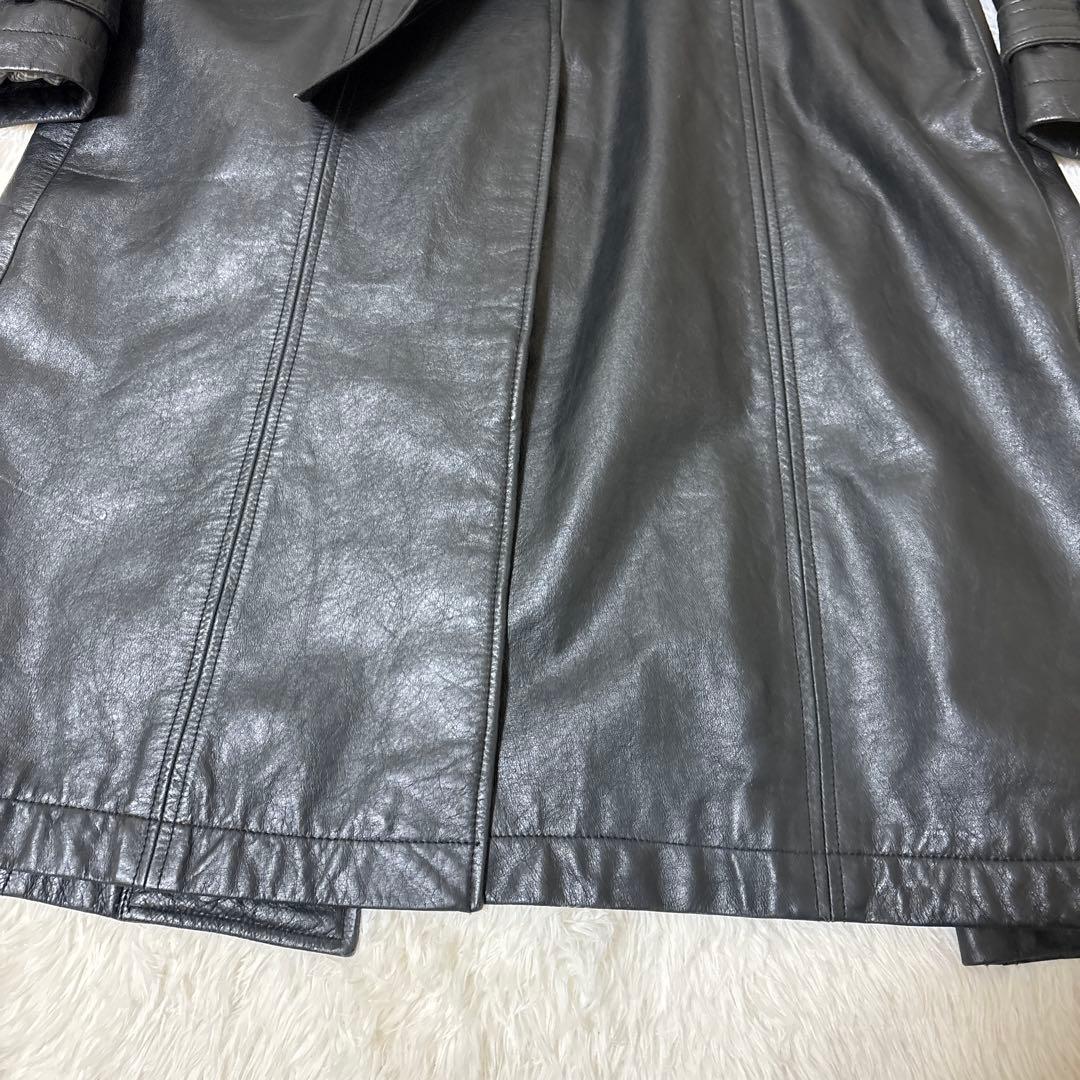 TORNADO MART 本革 レザーロングコート ベルト付き　希少モデル M