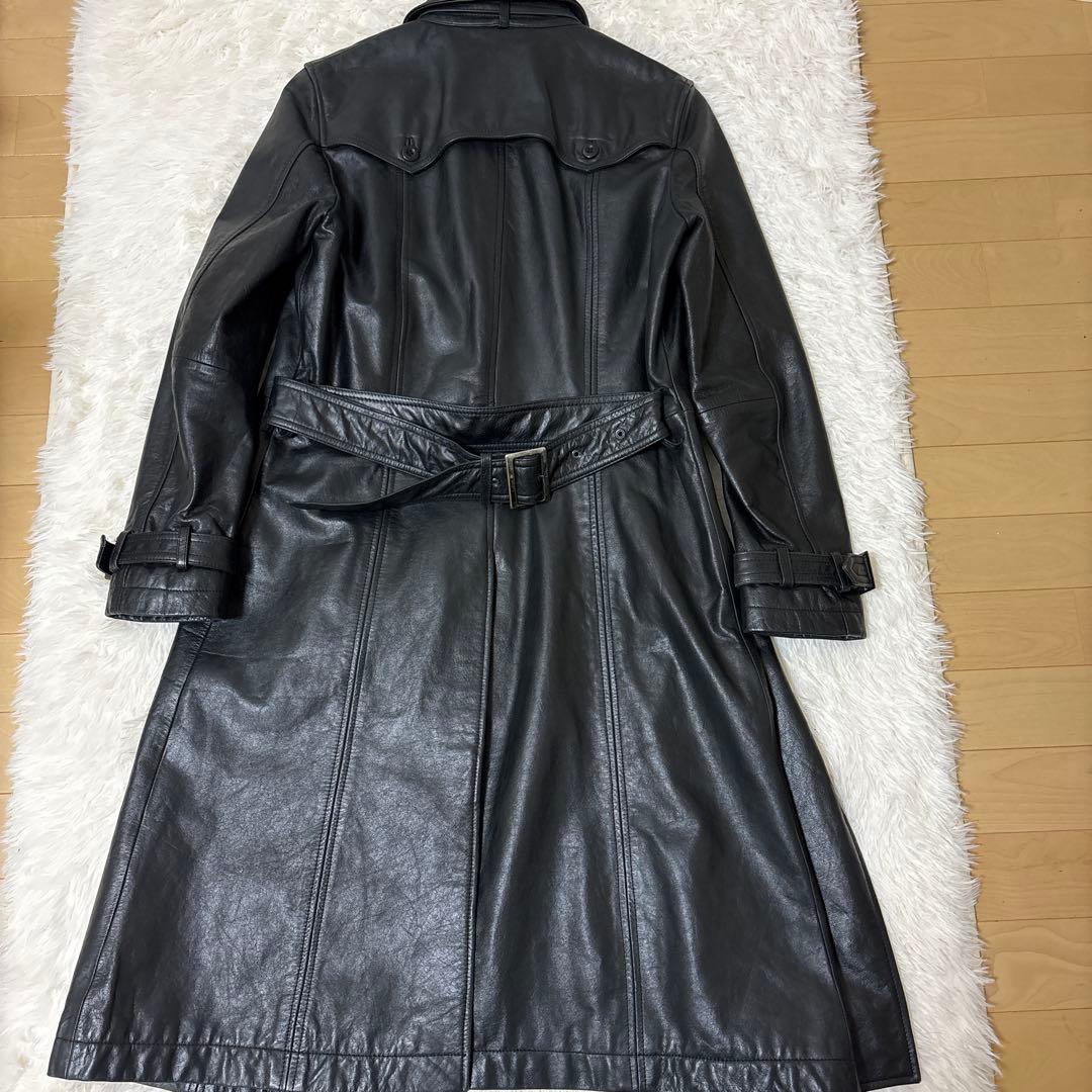 TORNADO MART 本革 レザーロングコート ベルト付き　希少モデル M