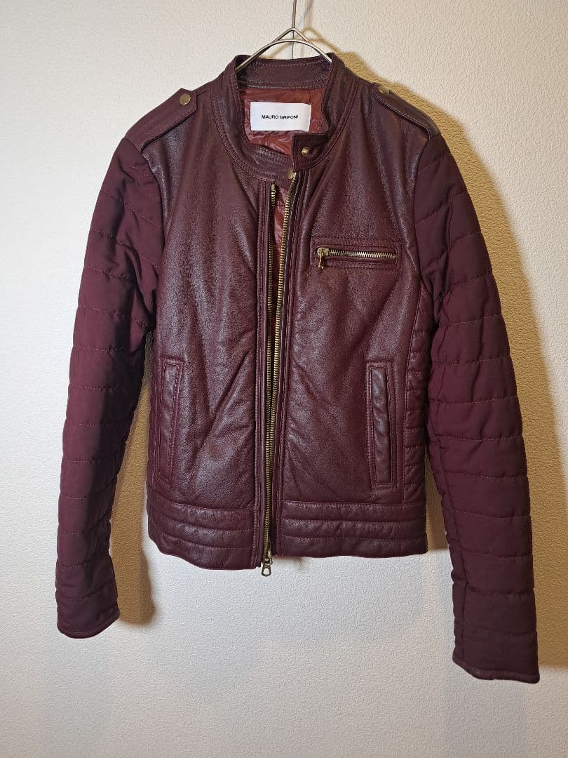 MAURO GRIFONI イタリア製　ヤギ革　中綿入り　レザージャケット　40