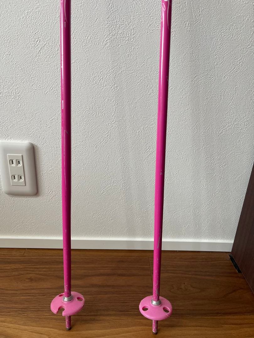 KAZAMA スキー板130㎝ ストック ブーツ セット ピンク ジュニア