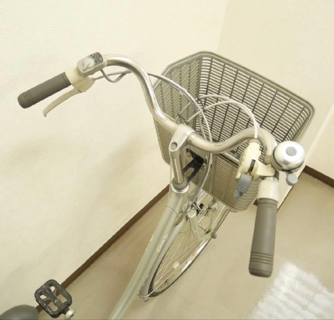 直接引き取りのみ 大阪 電動アシスト自転車 シルバー 前カゴ付き YAMAHA