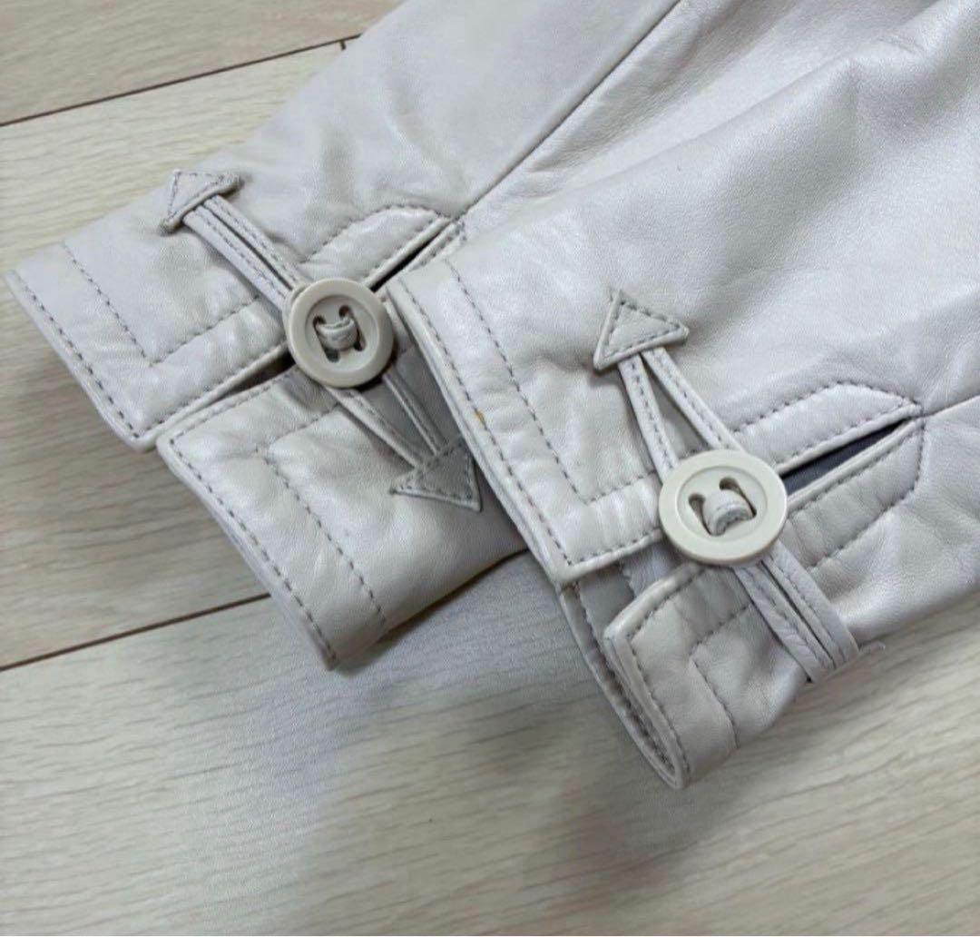 高級感✨LAZO ラムレザージャケット フォックスファー 2way ホワイト