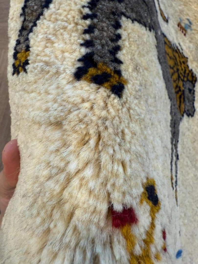 ギャッベ 67x92cm ペルシャ絨毯 手織り ギャベ 玄関マットラグ 絨毯