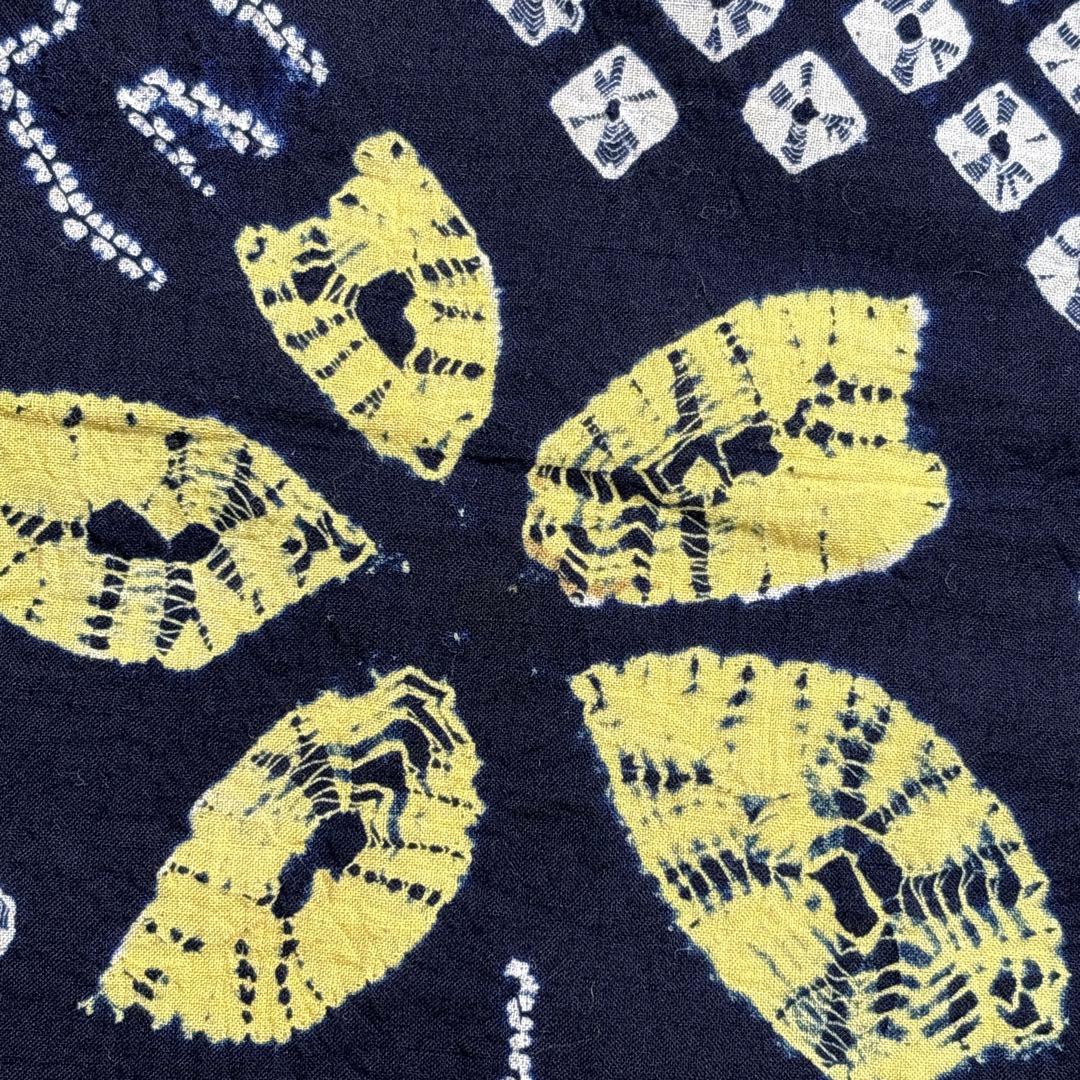 A94有松鳴海絞り 高級浴衣 花 綿　美品　トールサイズ　身丈162cm