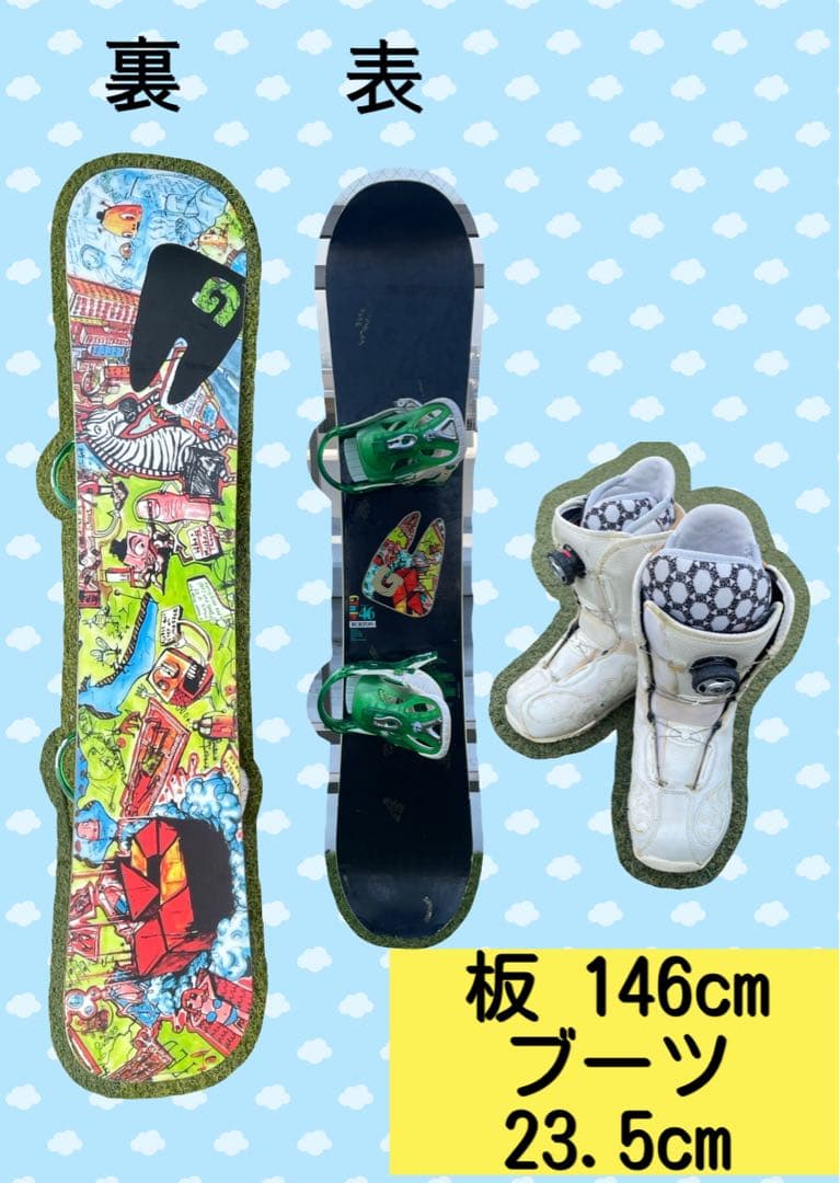 BURTON×ZUMA　バートン　スノーボード　セット　バインディング付　ブーツ