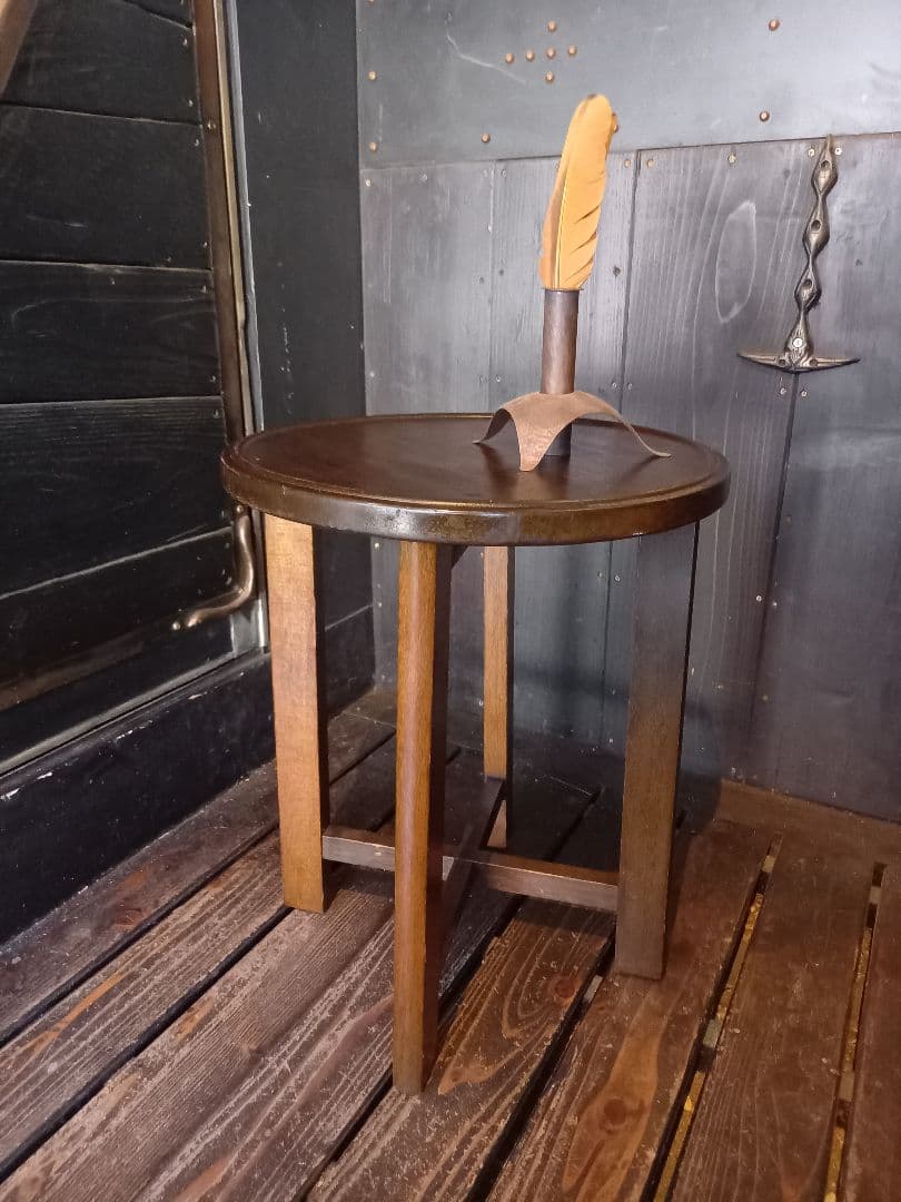希少　1960's　スピンドル　ウッド　ブランチ　サイドテーブル　スツール