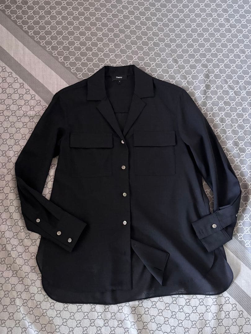 セオリーTheoryウールブラウスBlack極美品