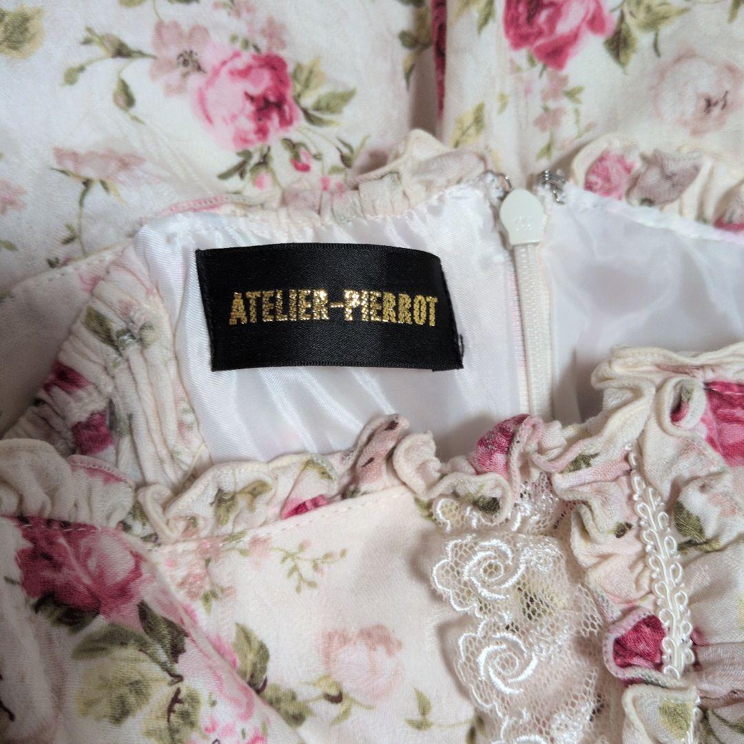 ATELIER-PIERROT フラワープリント ノースリーブワンピース