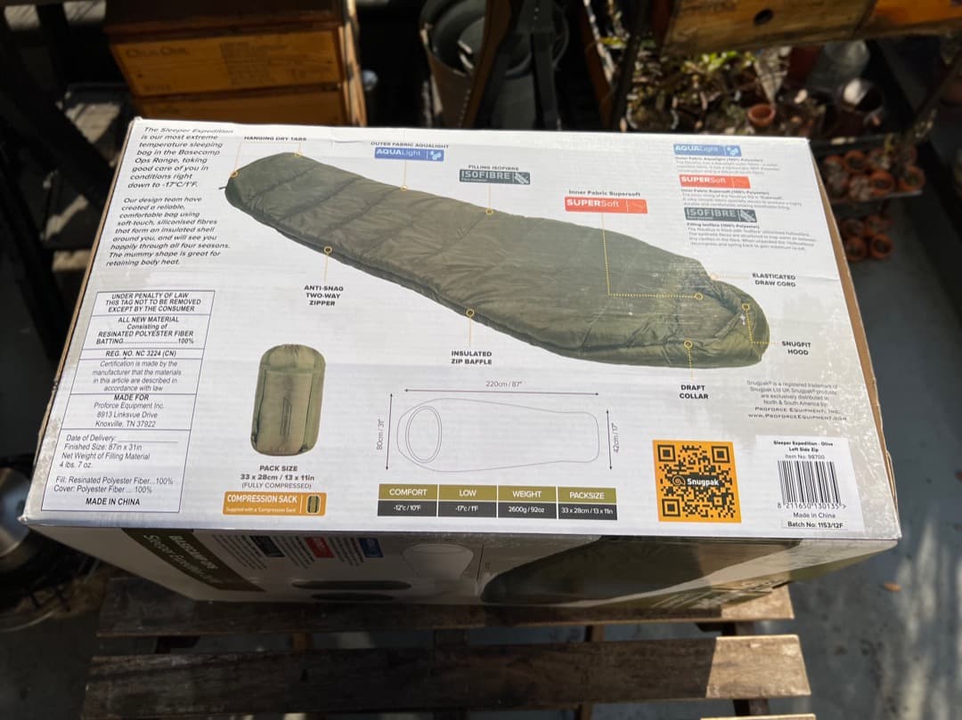 【逸品寝袋フルセット・値下げ不可】Snugpak コンプリートセット
