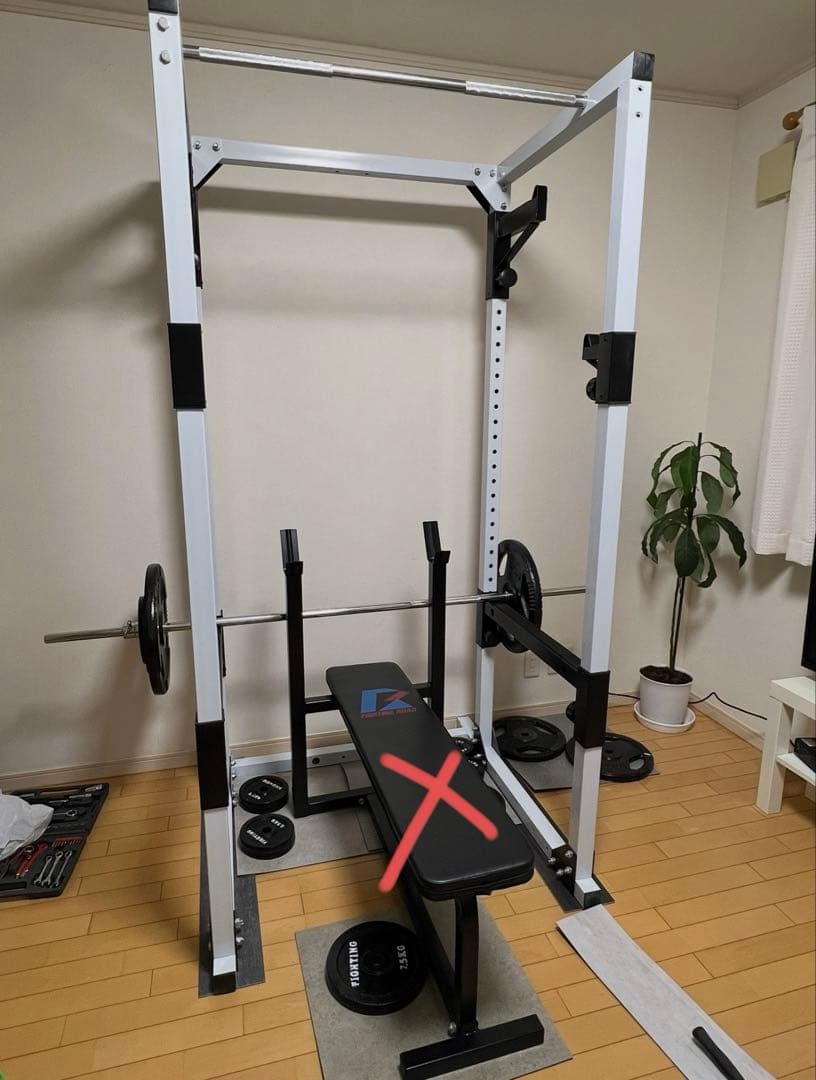 ベンチプレス、フレームセット　合計120kg