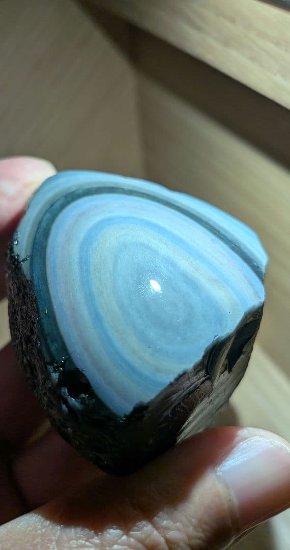 研磨品　十勝石玲瓏　パステルカラーレインボーオブシディアン　特級品