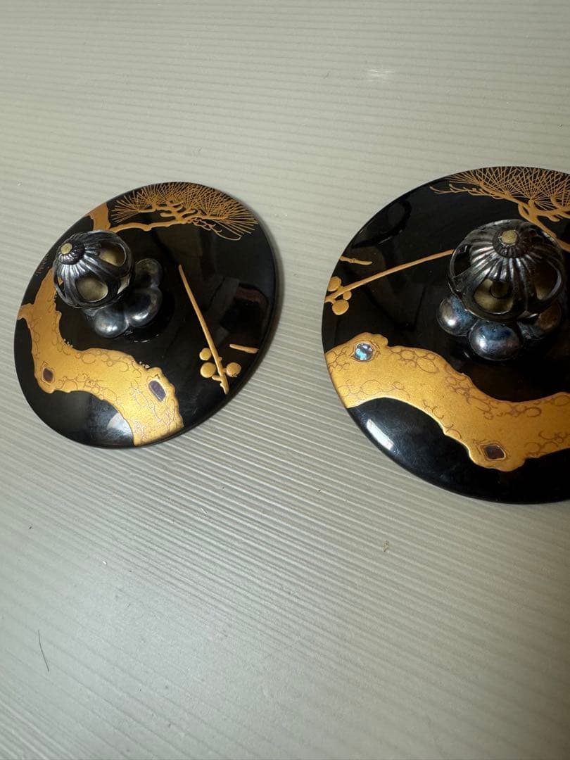 2230 輪島塗　松鶴　金蒔絵　銚子　2客