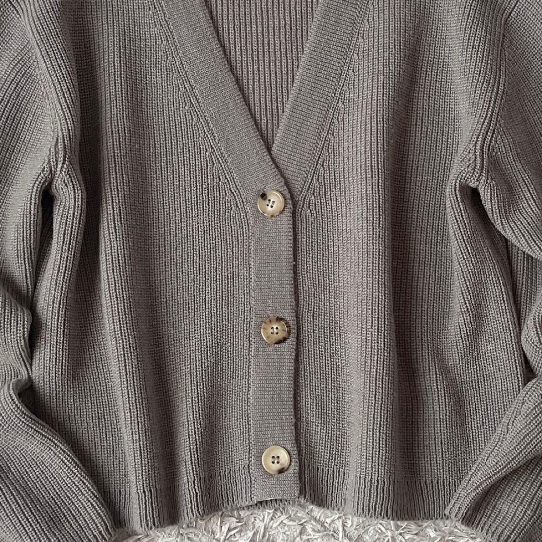 【美品】マーガレットハウエル ウール100％ ニットカーディガン グレージュ