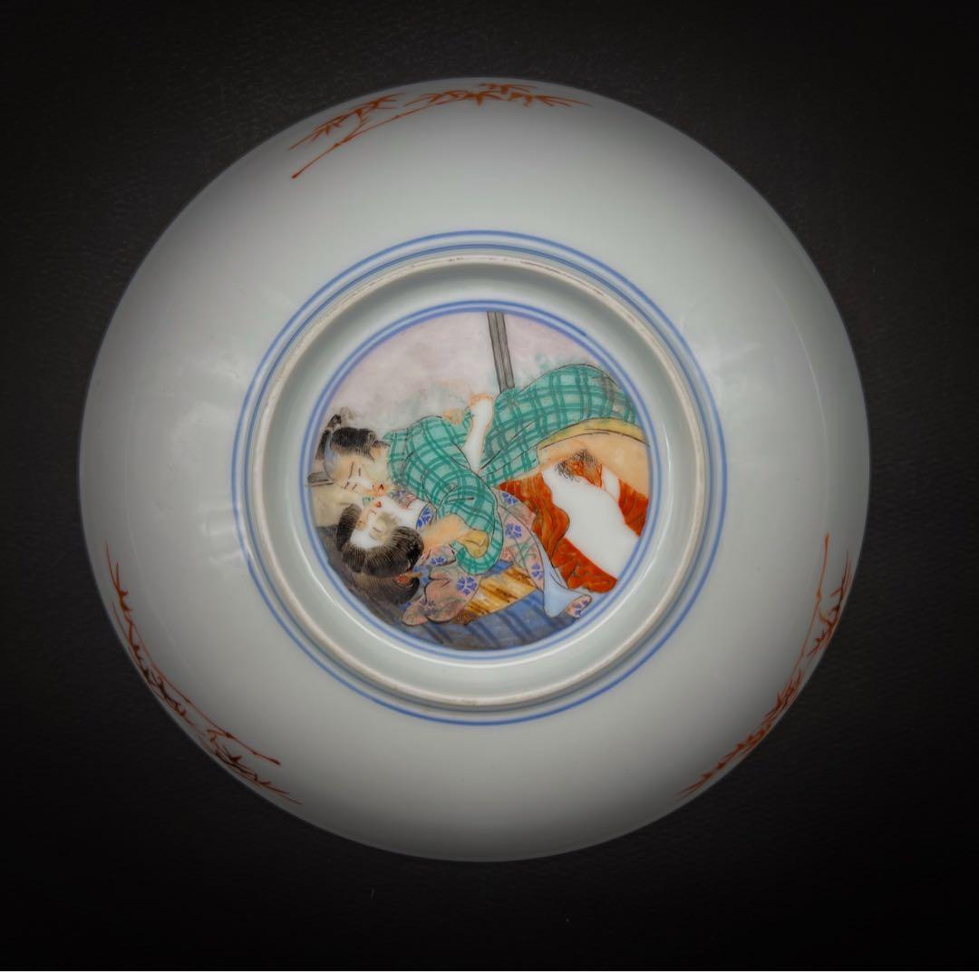 古美術 超希少品 手描き 春宫美人皿 飾り皿